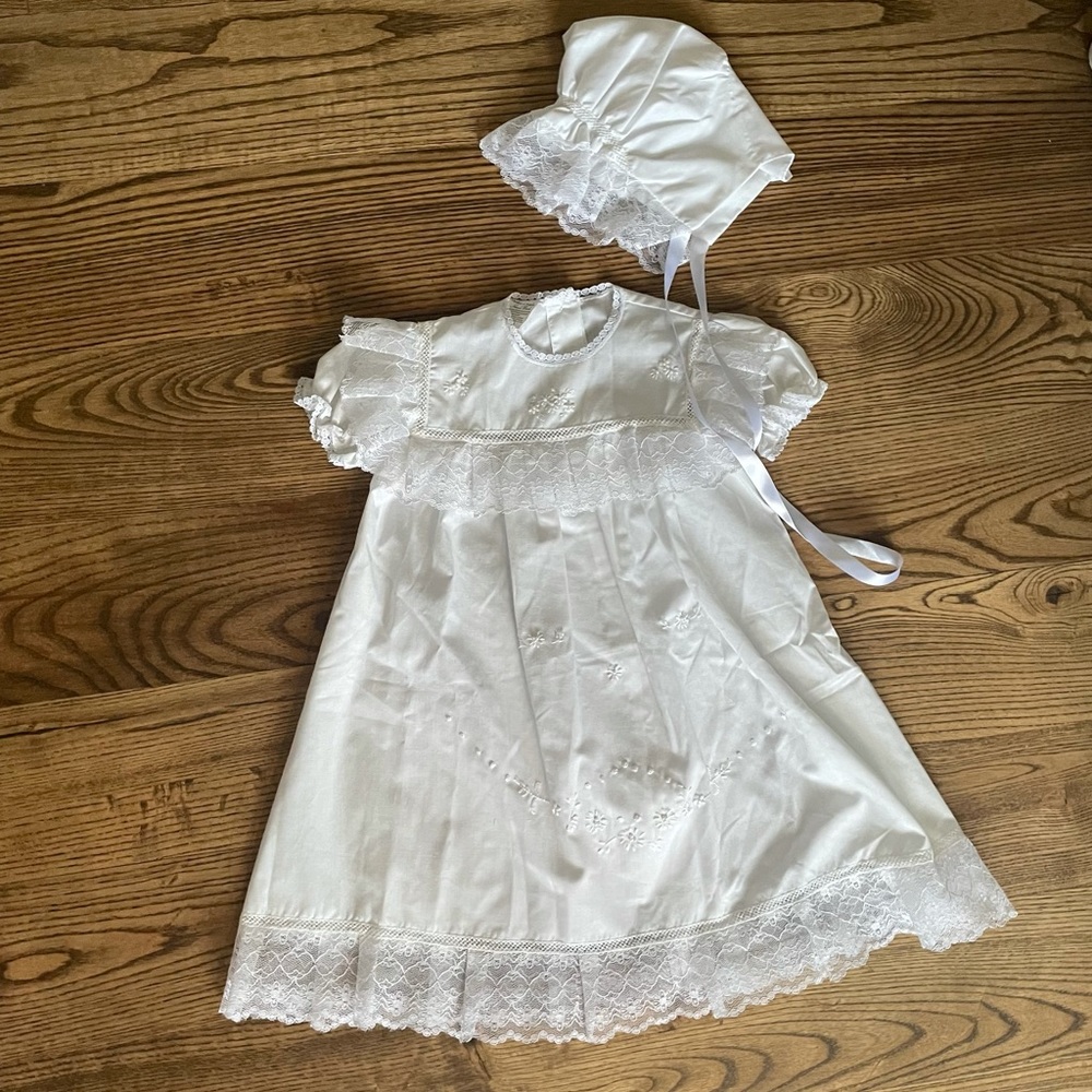 Garden of Angels 6 mo Dedication Dress w/ bonnet